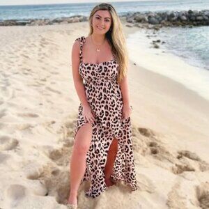 Tiare Hawaii Hollie Maxi Dress - O/S Pink Leopard Print